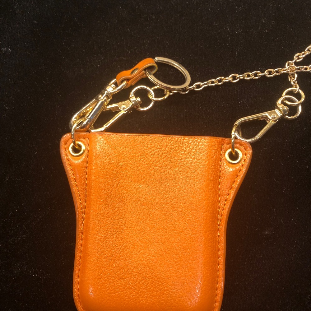 Boulevard, lipstick, cc card and key holder, crossbody with nice chain.